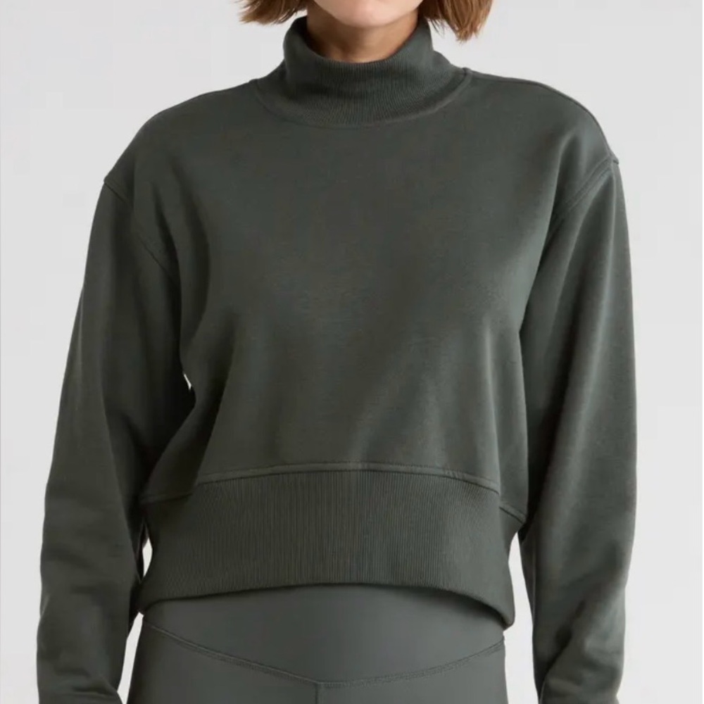 Zella Green Mock Nexk Sweater